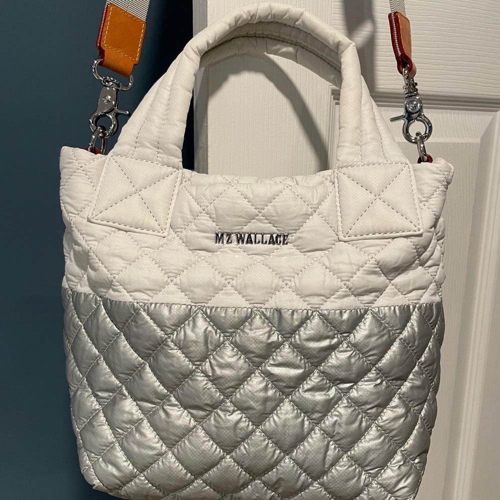 MZ WALLACE Color block mini metro tote deluxe with anchor charm and dust bag